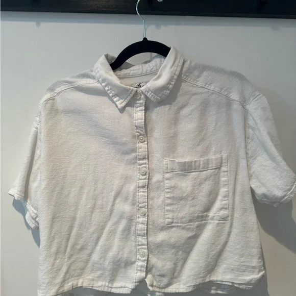 Oversized Linen Blend Short Sleeve Shirt - Picture 4 of 4